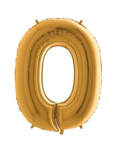 Balão Número 0 Dourado